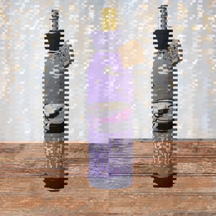 I See Wine In Your Future Knit Bottle Sock in Purple | Reusable Gift Bag for Gifting Wine