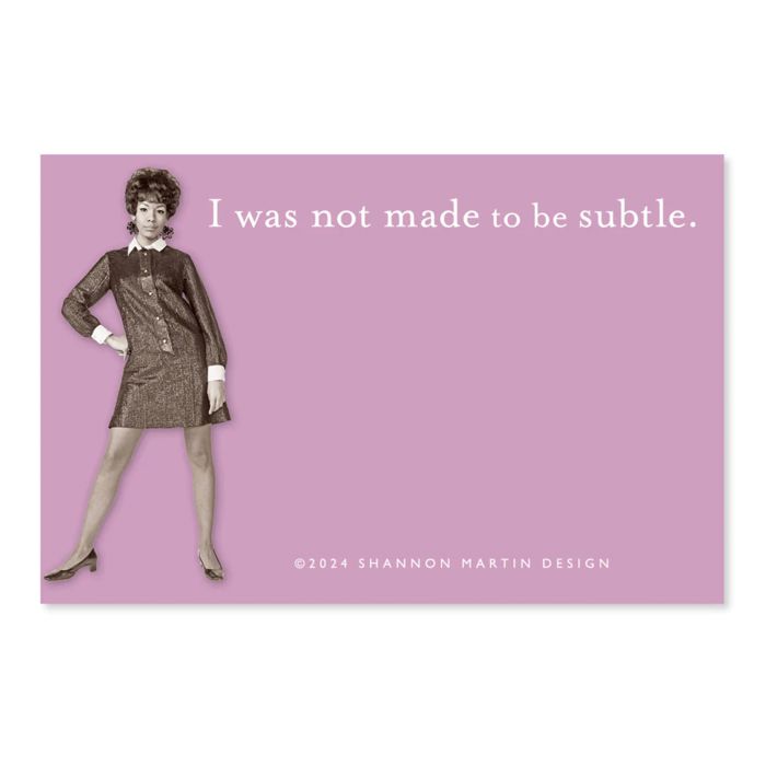I Was Not Made To Be Subtle Sticky Notes in Purple | Retro Stationery