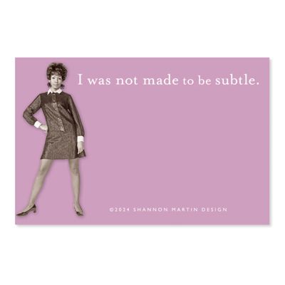 I Was Not Made To Be Subtle Sticky Notes in Purple | Retro Stationery