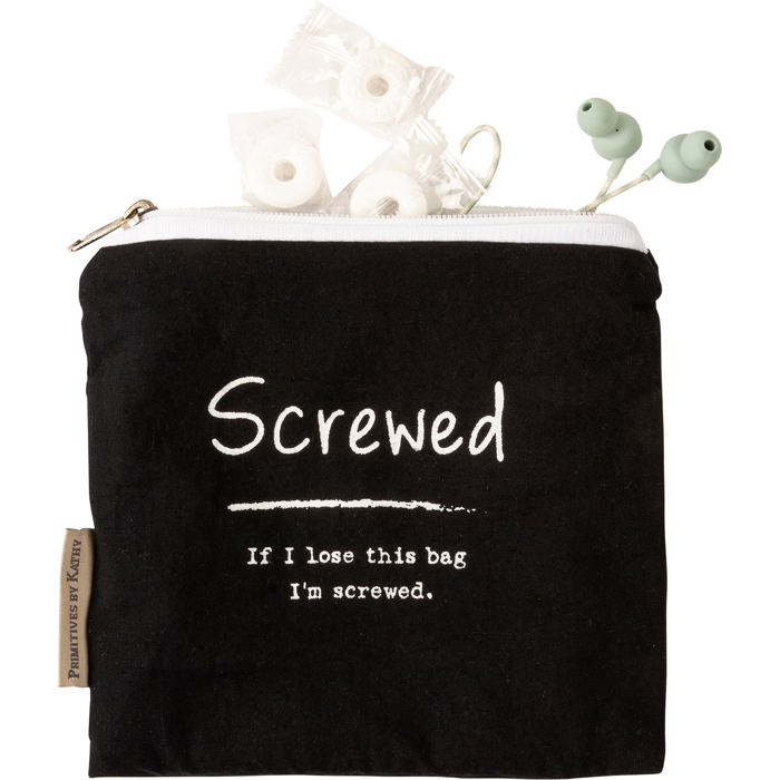 If I Lose This Bag I'm Screwed Everything Pouch | Cotton Zipper Bag | 7" x 6.50"