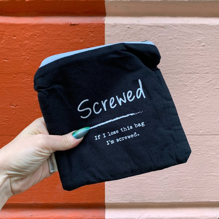 If I Lose This Bag I'm Screwed Everything Pouch | Cotton Zipper Bag | 7" x 6.50"