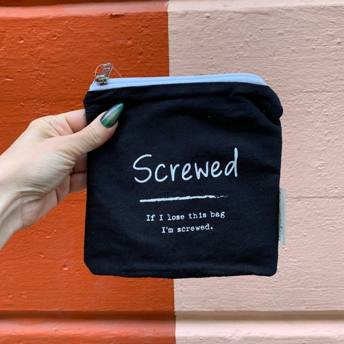 If I Lose This Bag I'm Screwed Everything Pouch | Cotton Zipper Bag | 7" x 6.50"