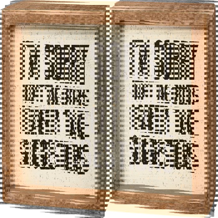 Cute and Funny Graphic Wooden Box Signs with Sayings for Gallery Walls