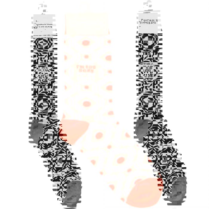 I'm Too Sexy For My Socks Retro Inspired Socks - Unisex Thick Crew Socks Art Deco Motif