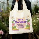  I'm a Boomer But Not the Fox News Kind Slouchy Canvas Tote in Natural