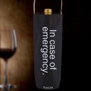  In Case Of Emergency Black Wine Bottle Bag | Gloss Black Tote | Holds Standard Wine Bottle for Gifting