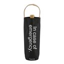  In Case Of Emergency Black Wine Bottle Bag | Gloss Black Tote | Holds Standard Wine Bottle for Gifting