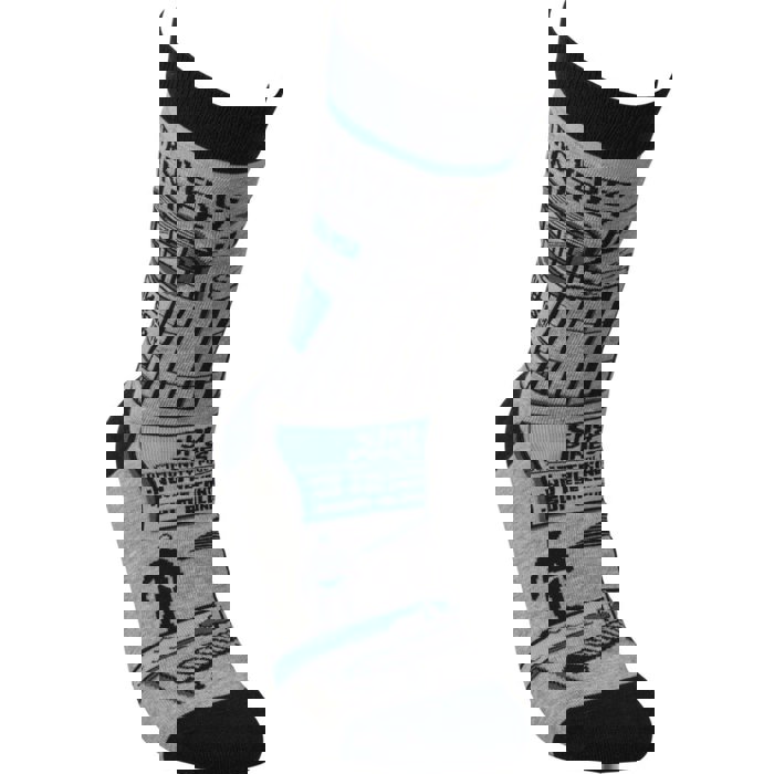 Introverts Unite Black Gray Funny Novelty Socks with Cool Design, Bold/Crazy/Unique Specialty Dress Socks