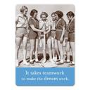 It Takes Teamwork To Make The Dream Work Retro Ladies Funny Fridge Magnets | Gift Stocking Stuffer 1950s Quotes Refrigerator Flexible Magnets