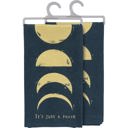  It's Just A Phase Moon Dish Cloth Towel | All-Over Block Print Design | 20" x 26"