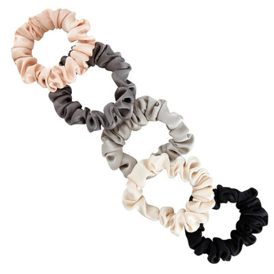 Ivory Ombre Mini Satin Scrunchies Jar | Tangle Free Hair Bands | Hair Accessories Self Care Gift