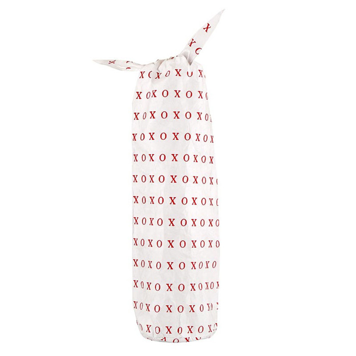 XOXO Tyvek Wine Bag | Waterproof Carrier Beverage Gift Bag | 9" x 3.75"