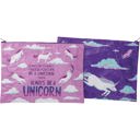  Jumbo Pouch Always Be A Unicorn Purple Recycled Material Jumbo Zipper Folder | 14.25" x 10"