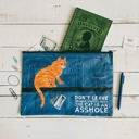  Jumbo Pouch Don't Leave Drinks Unattended Cat Design Recycled Material Jumbo Zipper Folder | 14.25" x 10"