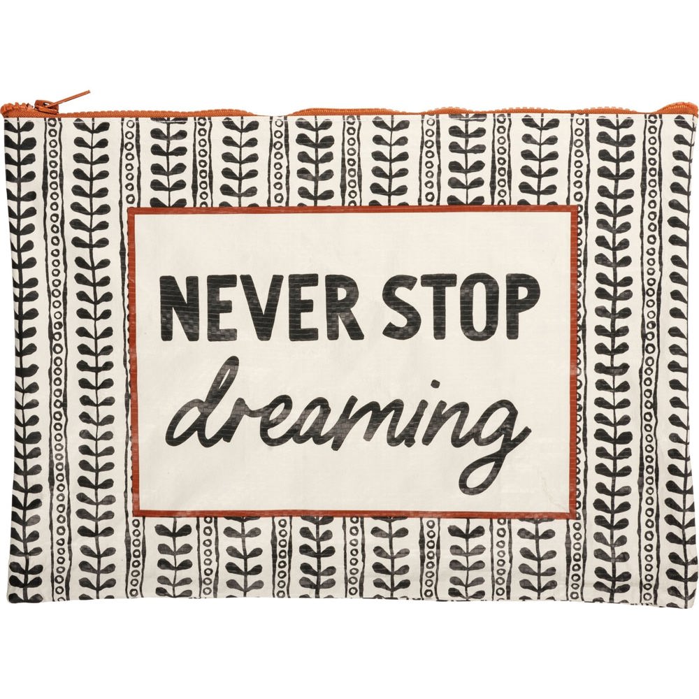 Jumbo Pouch Never Stop Dreaming Zipper Folder | 14.25" x 10"