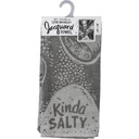  Kinda Salty Salt Shaker Funny Snarky Dish Cloth Towel | Ultra Soft and Absorbent Jacquard | All-Over Design | Unfolds 20" x 28" | Giftable