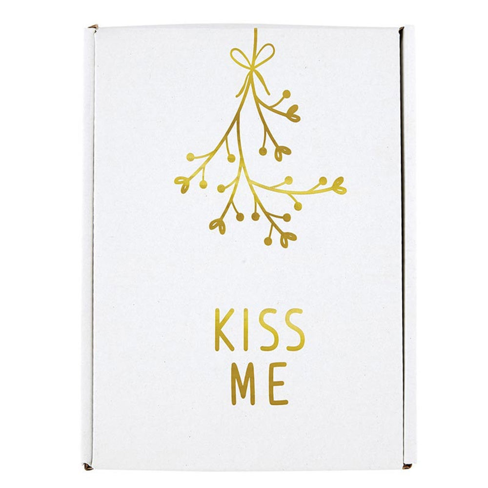 Kiss Me Mistletoe Holiday Kitchen Tea Towel | 20" x 29" Flour Sack Towel in Gift Box