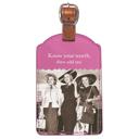  Know Your Worth Then Add Tax Luggage Tag in Lilac | Leatherette Bag Tag | Chic Travel Gift