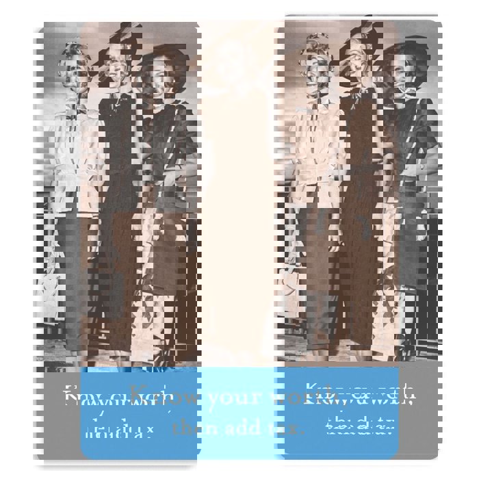 Know Your Worth Then Add Tax Rectangle Magnet | Retro Fridge and Office Magnet