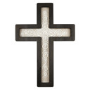  Set of 2 Nordic Cross, Spiritual Harvest Decorative Wall Cross. Wood and Tin 15.75" H