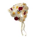  Ladybug Crochet Kerchief | Knit Tie Boho Headscarf in Cream and Red