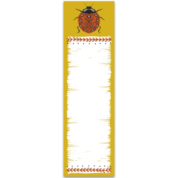 Ladybug Magnetic List Pad | Ladybird Beetles Notepad | 2.75" x 9.50"