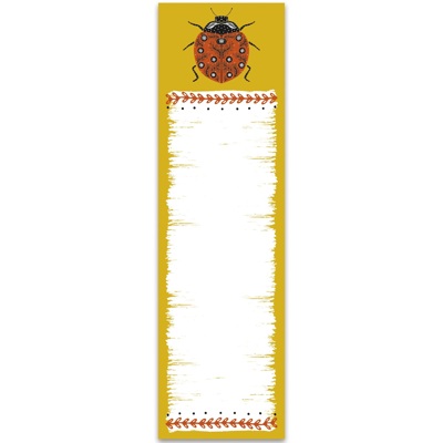 Ladybug Magnetic List Pad | Ladybird Beetles Notepad | 2.75" x 9.50"