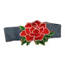  Large Rose Distressed Denim Choker Necklace