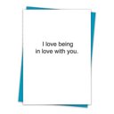 Love Being In Love 6 Pack Greeting Cards Cute and Funny Sayings Minimalist White Cards with Envelopes Blank Inside