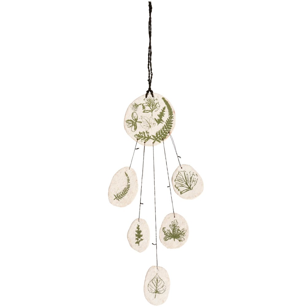 Leaf Study Hanging Decor | Paper-mache Nature-themed Wall Display | 3.75" x 15"