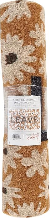 Leave Floral Rug | Skid-Resistant Backing Mat | Indoor/Outdoor 30" x 18"