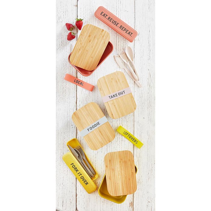 Bamboo Bento Lunch Boxes in 3 Pretty Colors