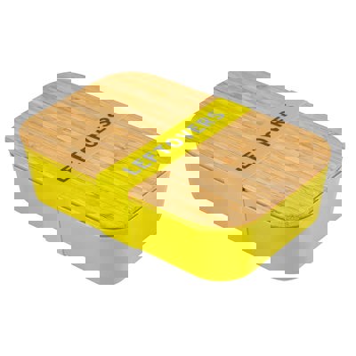 Set of 3 Leftovers Bamboo Lunch Box in Vivid Yellow | Eco-Friendly and Sustainable | 7.5" x 5" x 2"