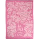  Let's Bake Some Shit Woven Pink Funny Snarky Dish Cloth Towel | Ultra Soft and Absorbent Jacquard | All-Over Design | Unfolds 20" x 28" | Giftable