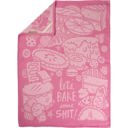  Let's Bake Some Shit Woven Pink Funny Snarky Dish Cloth Towel | Ultra Soft and Absorbent Jacquard | All-Over Design | Unfolds 20" x 28" | Giftable