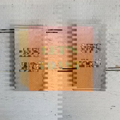 Let's Toast Foil Beverage Napkins | Gold Foil Cocktail Napkin | 5" Square