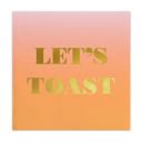 Let's Toast Foil Cocktail Beverage Party Napkins | Barware Party Essentials