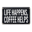  Life Happens, Coffee Helps Box Sign | Wooden Box Wall Tabletop Decor | 6" x 3.5"
