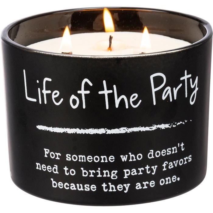 Giftable Glass Candle with Quote - Motivational GIft, Brother Candle, Life of the Party Jar Candle