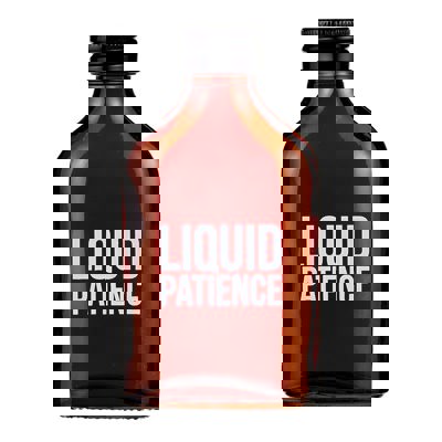 Liquid Patience Amber Mini Flask | Modern Classic Glass Bottle
