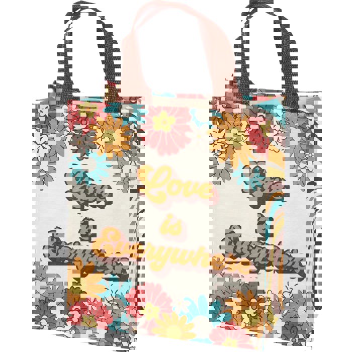 Love Is Everywhere Small Daily Tote Bag | Shopping Market Lunch Storage Bag | 8.75" x 10.25" x 4.75"