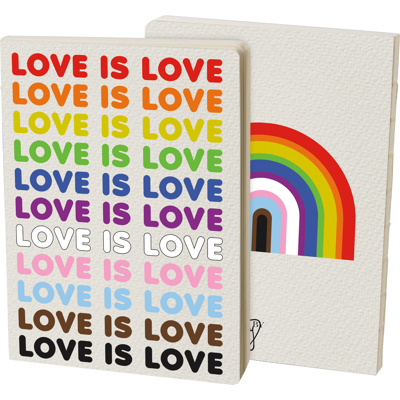 Love Is Love Journal LGBTQ+ Pride Notebook with Rainbow Back Cover | 160 Lined Pages