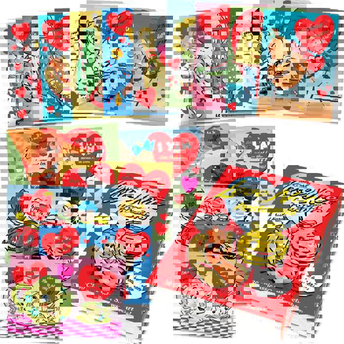 Love Note Postcards Book | 30 Postcards with Horrible Puns and Retro Valentine's-Style Art