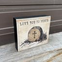  Love You To Death Vintage Art of a Grave Stone Block Sign | Wooden Halloween Decor | 4" x 3.50"