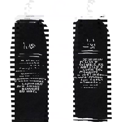 Lush - The One Who's Lit Like a Christmas Tree Funny Black Cotton Dish Cloth Towel | 28" x 28"