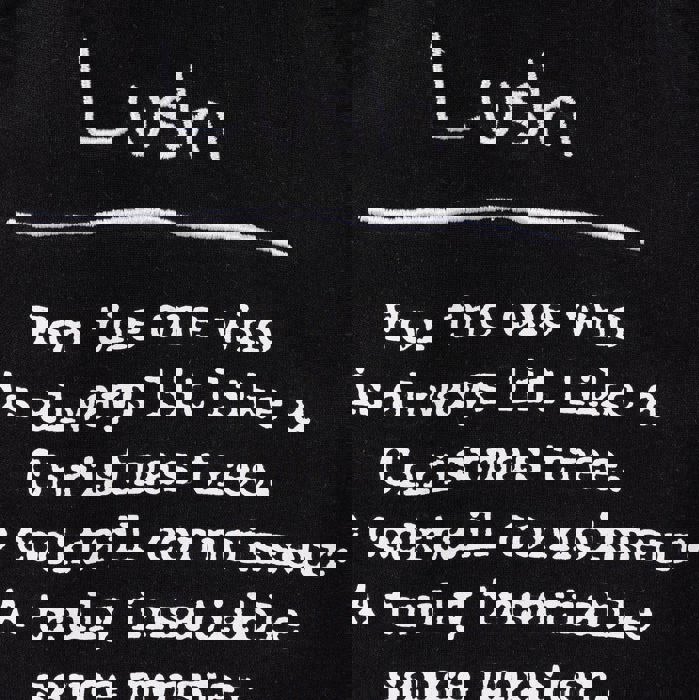 Lush - The One Who's Lit Like a Christmas Tree Funny Black Cotton Dish Cloth Towel | 28" x 28"