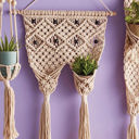  Macrame Two Pocket Plant Holder | Hanging Wall Flower Plant Hanger | 31" x 17"