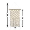  Extra Large Ivory Fringe Hand Knotted Macrame Wall Hanging | 24" x 35"