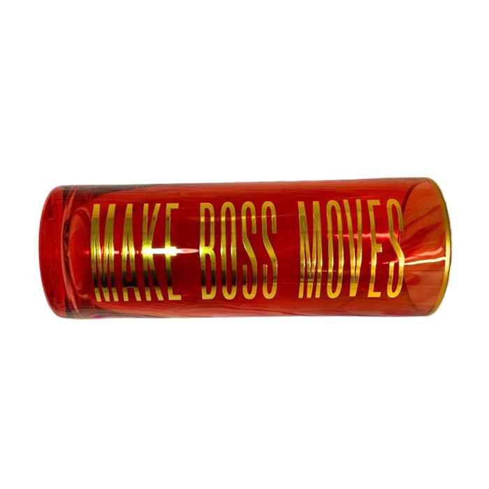 Make Boss Moves Collins Glass in Coral and Gold