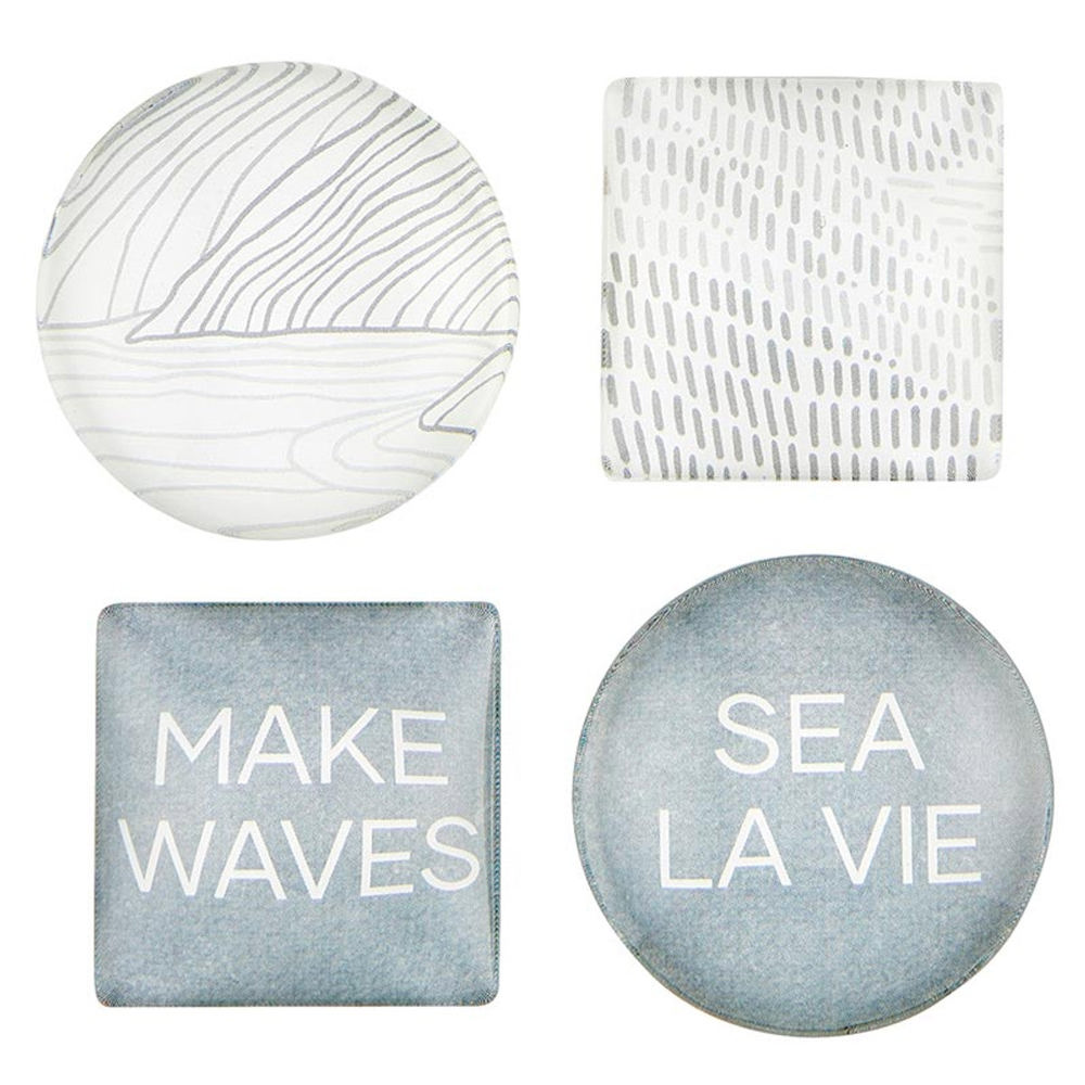 Make Waves Glass Magnet Set of 4 in a Gift Box | Sea Inspired Art Design